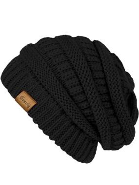 Cable Knit Slouchy Beanie Chunky Warm Winter Hat Skull Cap